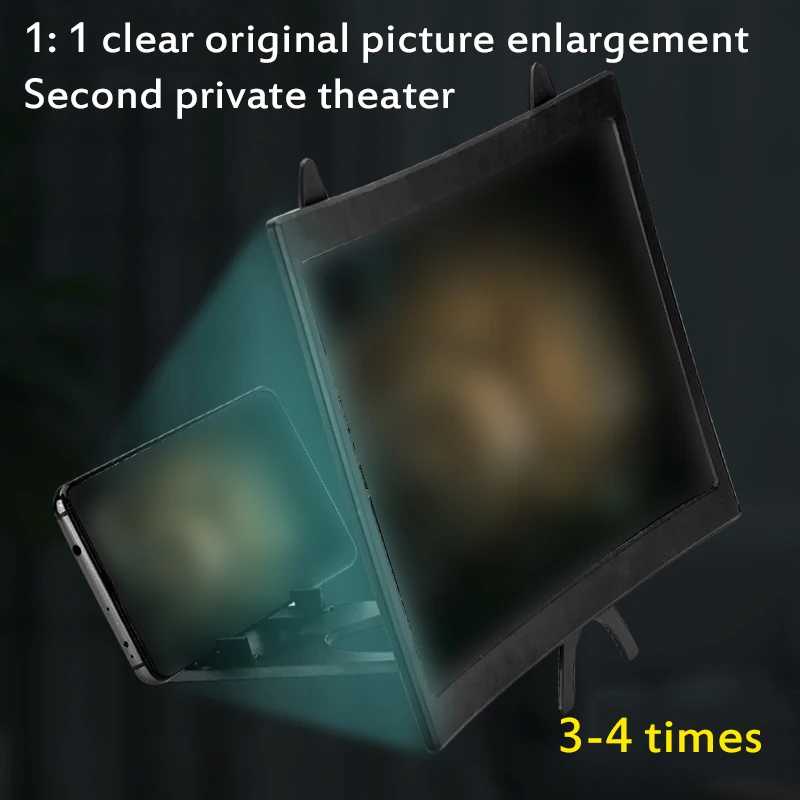 Screen Expander Abs Eyes Protection Folding Portable Mobile Accessories Phone Amplifier 12-inch Curved Screen