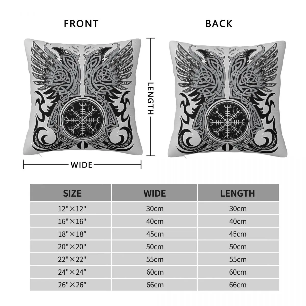 Huginn & Muninn Odin's Ravens Pillowcase Polyester Linen Velvet Creative Zip Decor Pillow Case Sofa Cushion Cover
