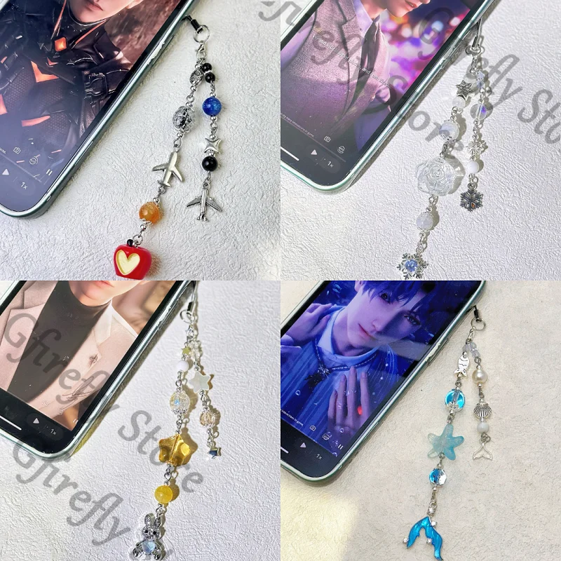 

Cell Phone Chain Zayne Love and Deepspace Sylus Bag Pendant Rafayel Anime Hanging Drop Caleb Colleagues Strap Cosplay Gift