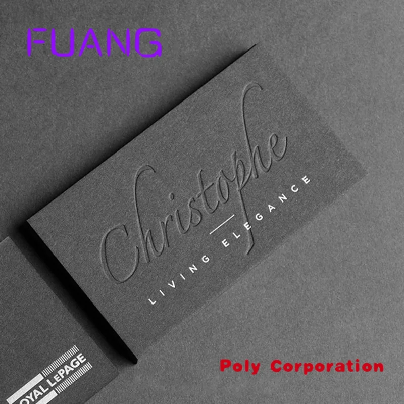 

Custom Luxury custom printing debossed/emboss 500gsm cotton paper cardboard name business card