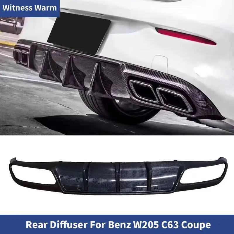 Diffuseur de Pare-Chocs Arrière en Fibre de Carbone pour Voiture, Accessoire pour Mercedes Benz W205 C63 Coupé C300 C63 Amg, 15 Pièces