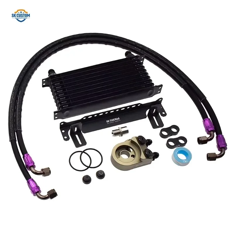 For Honda K20 K24 FD2 FK2 FK8 Civic Engine Radiator Cooler Kit With Thermostat Oil Filter Adapter