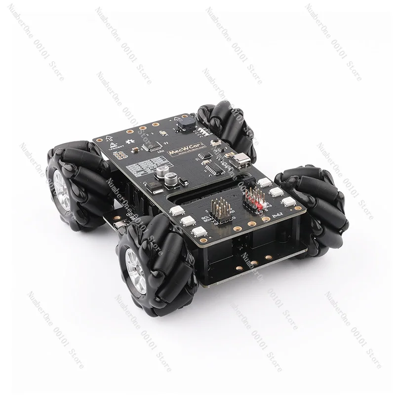 

MecWCar 4WD Wheat Wheel Trolley, McNum Wheel, Remote Control Barrier, Omnidirectional Movement, Arduino Compatible