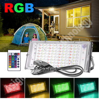 AC 220V EU Plug LED RGB Flood Light Strip 50W 100W 300W Outdoor Lighting IP65 Waterproof Led Spotlight with Remote Control