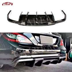 Carbon Fiber Rear Bumper Lip Diffuser For Mercedes Benz CLS Class W218 CLS63 AMG 2011-2017 Fins Diffuser Body Kit Accessories