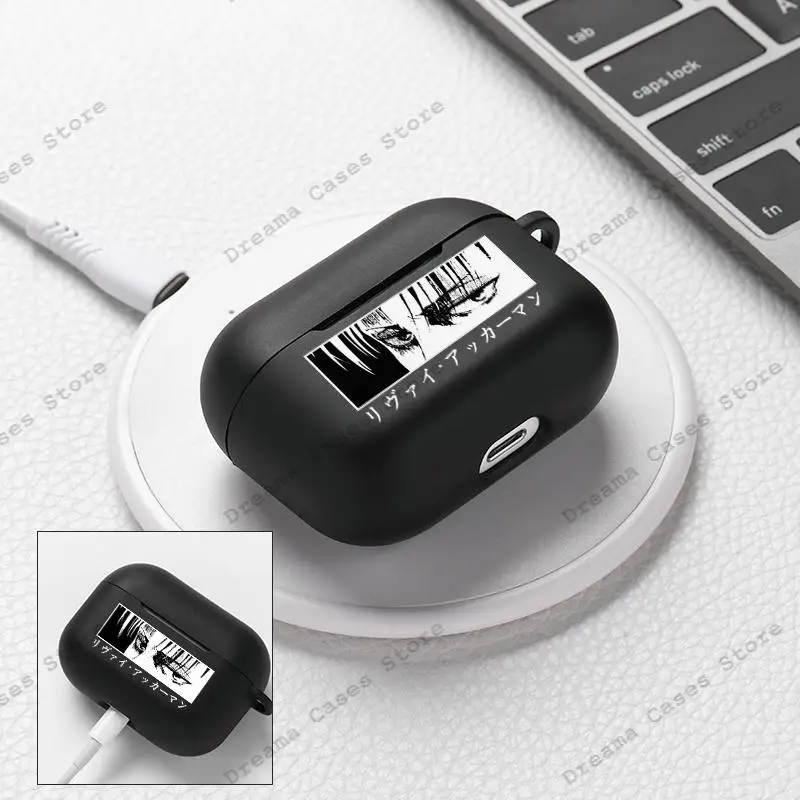 Attack on Titan Earphone Case for Airpods 3 2 1 Soft Black Wirless Bluetooth Headphone Cover Shingeki No Kyojin Anime Cases