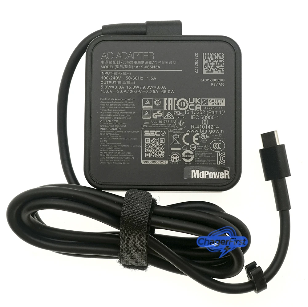 A19-065N3A For Asus 20V 3.25A 65W USB-C 5V 3A 9V 3A 15V 3A  type C Laptop AC Adapter Charger AD2129020 W19-065N2B