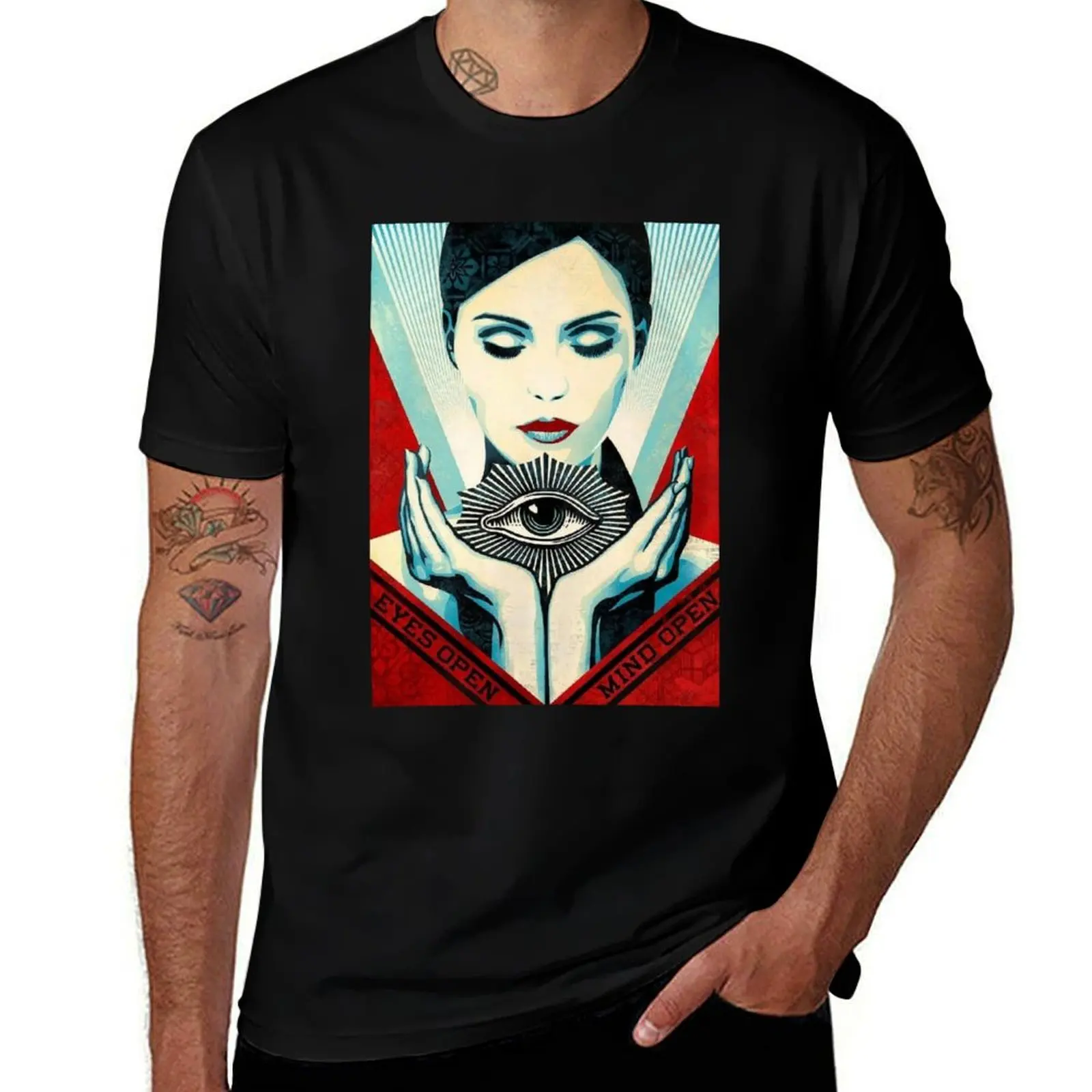 Art by Shepard Fairey, Shepard Fairey Art urbain T-Shirt cute tops customizeds summer top anime t shirts clothing for men