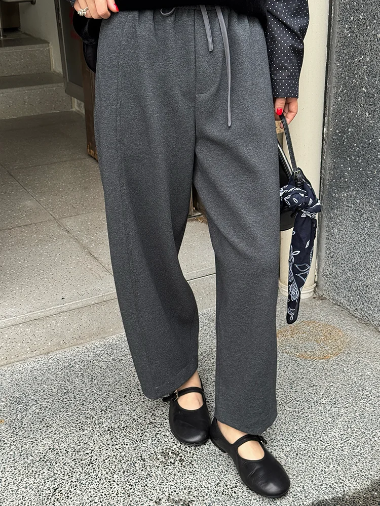 

Брюки Ey Scythe, женские свободные широкие брюки, осеннее новое поступление, повседневные брюки с открытой талией, хлопковая смесь ткани