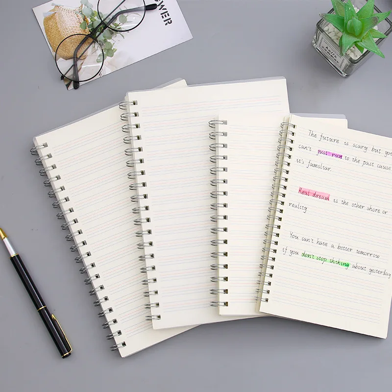 A5 A6 Notebook Student Homework Coil Notebook Grid/Line/Blank Paper Note Book Journal Planner Agenda Planner Notepad Stationery