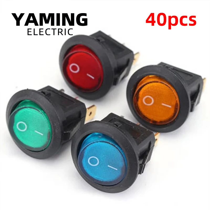 5 Pcs LED Dot Lampu 12V Motor Mobil Perahu Bulat On/Off Rocker Switch Toggle 3 Pin round Tombol SPST