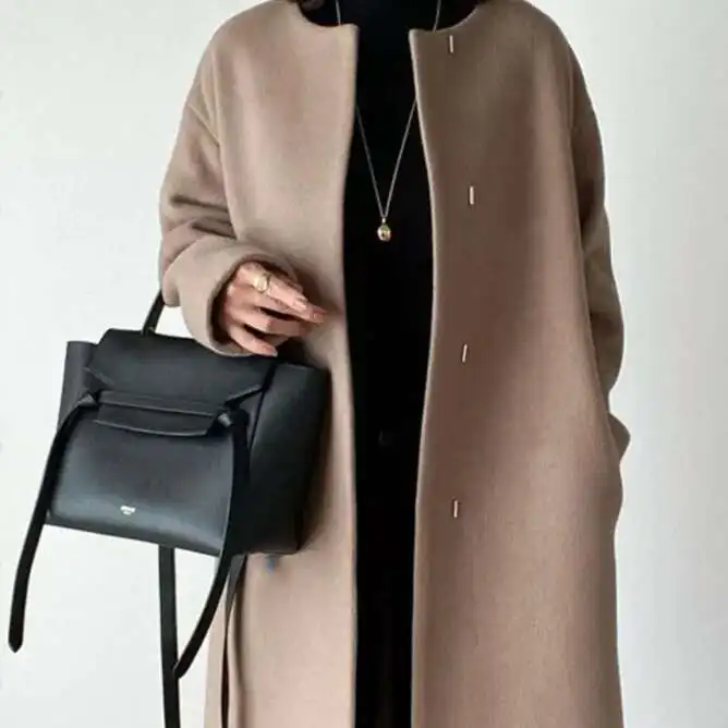 

5-цветное однотонное простое пальто для женщин, новинка весны 2025 года, прямое темпераментное однотонное пальто для поездок на работу для женщин