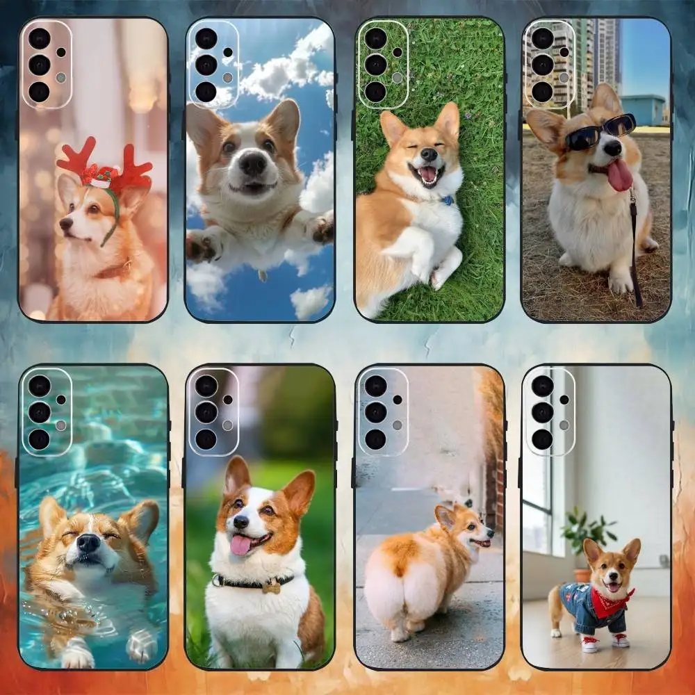 

Lovely corgi Phone Case For Samsung S25,S24,S21,S22,S23,S30,Ultra,S20,Plus,Fe,Note,10,9,5G Black Cover