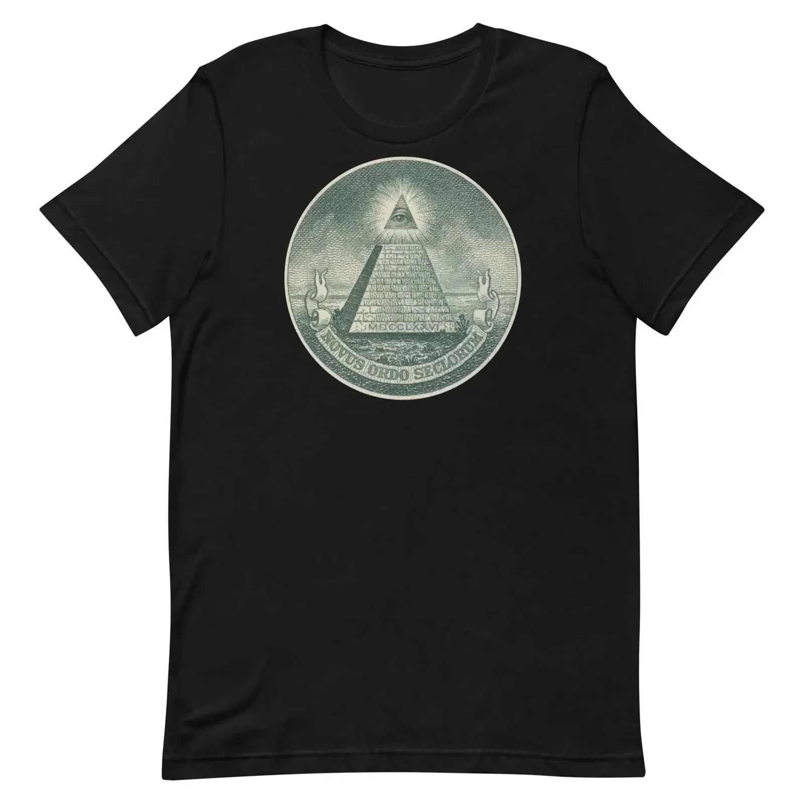 Pyramid Eye of Providence All Seeing Design T Shirt vintage Washed Stylish Versatile Top For Everyday Wear Casual Stretched