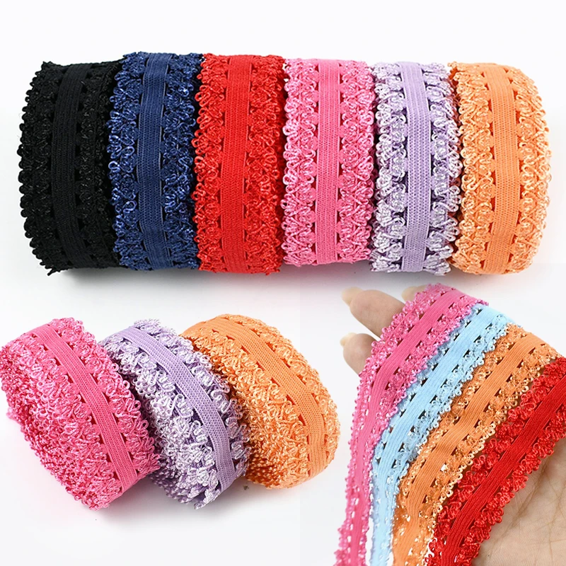 

5-20Yard 20mm Bilateral Lace Elastic Band Sewing Bra Strap Rubber Bands Clothing Hat Soft Stretch Tape Trimmings DIY Accessories