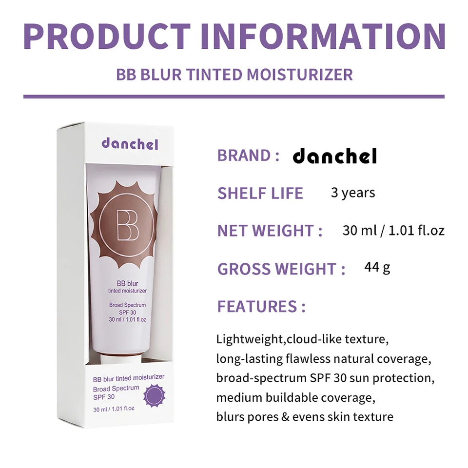 SPF30 BB Blur Tinted Moisturizer Medium Coverage Even Skin Tone Lightweight Sun Protection Face Makeup S9831f11e4dba466793913da3e5d86fb2K