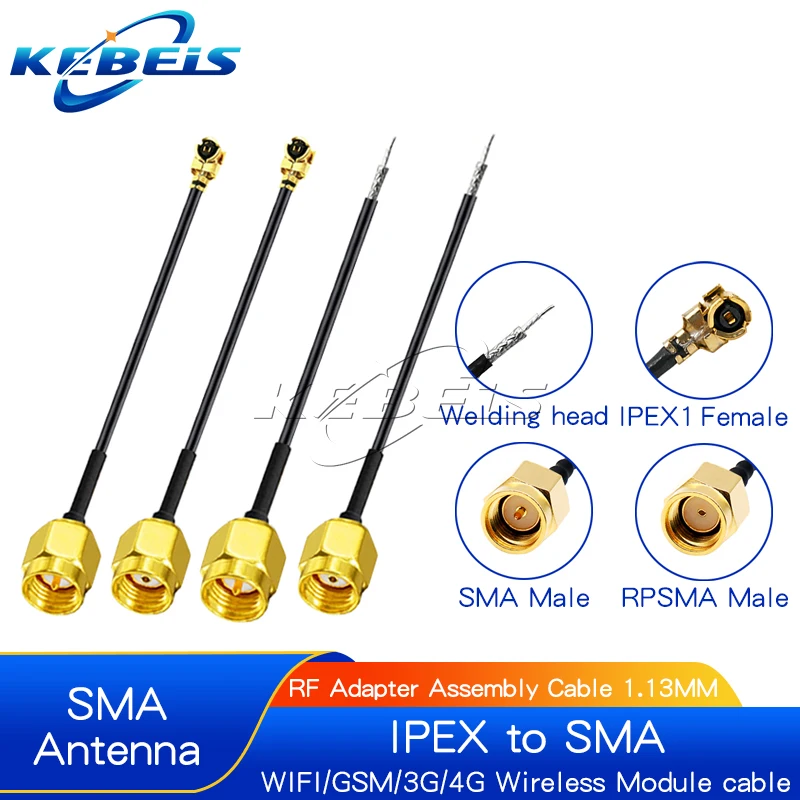 5PCS SMA-J to IPX1 female SMA solder SMA male RF1.13 SMA to IPX1 RF coaxial cable SMA-J to uFL/u.FL/IPX/IPX-1 adapter