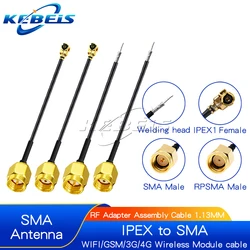 5PCS SMA-J to IPX1 female SMA solder SMA male RF1.13 SMA to IPX1 RF coaxial cable SMA-J to uFL/u.FL/IPX/IPX-1 adapter