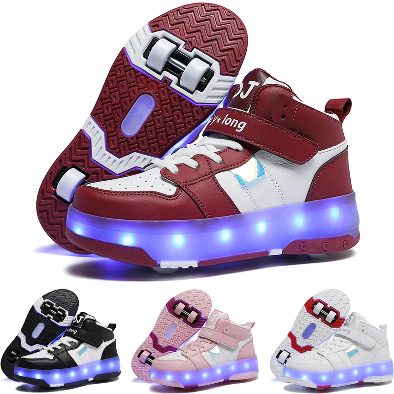 children-roller-skates-with-led-lights-4-wheels-removable-wheels-shoes-teenagers-outdoor-high-top-breathable-sports-shoes