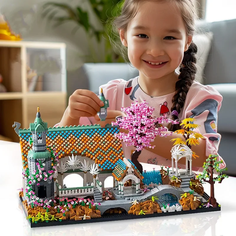 Creative Castle Building Blocks City House Model Micro Blocks DIY Toys Bricks Toys for Children Birthday Gifts