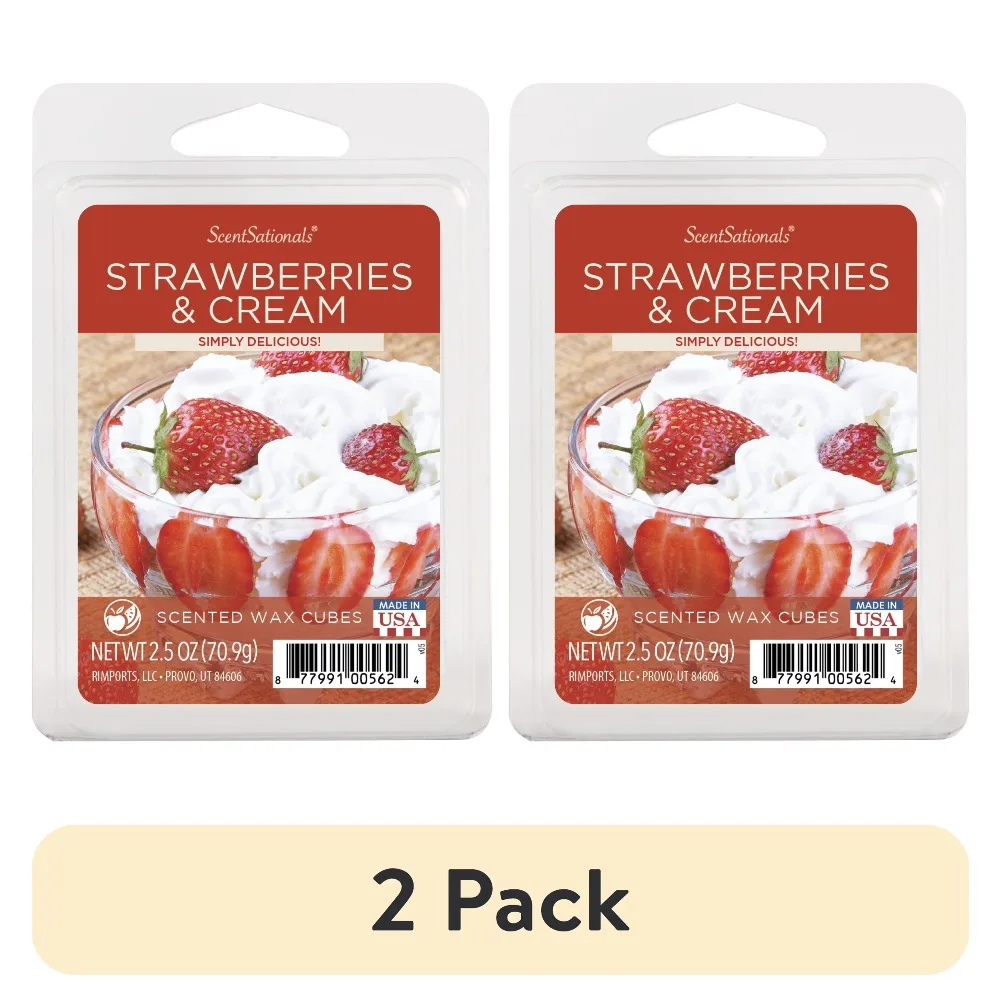Cera Aromática con Aroma a Fresas y Crema, Paquete de 2, 2.5 oz