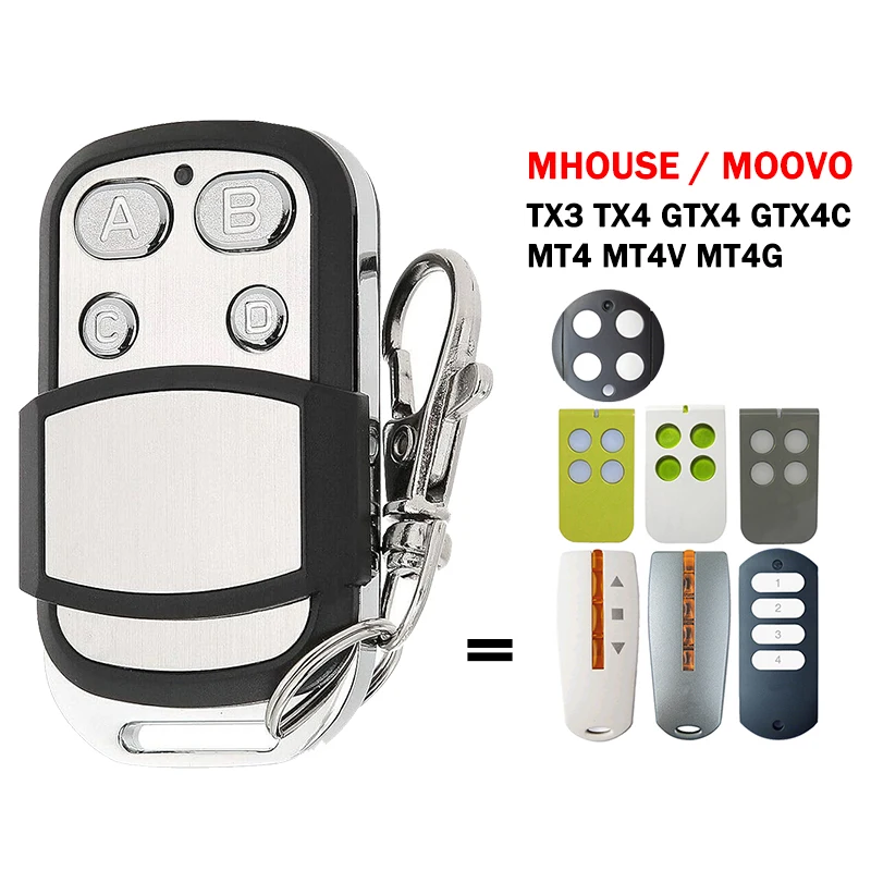 

MHOUSE TX3 TX4 GTX4 GTX4C MOOVO MT4 MT4V MT4G Garage Door Remote Control 433.92MHz Rolling Code Controller Hand Transmitter