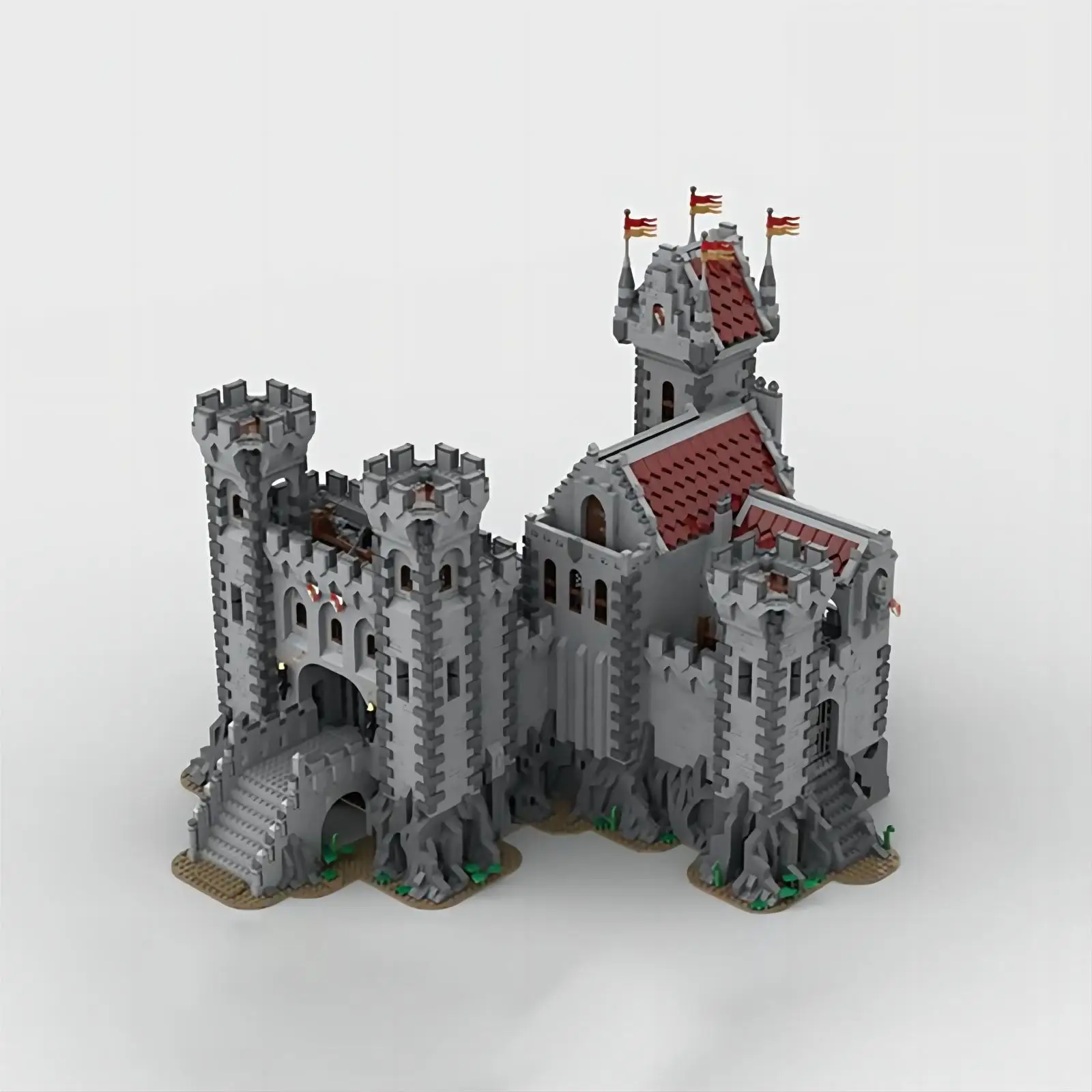 MOC building block 143001 Red Lion Army fortress castle fortress building model large collage toy