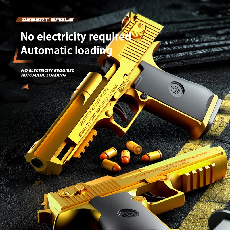 Desert Eagle Pistola catapulta Pistola giocattolo Gioco all'aperto, Pistola giocattolo che riduce lo stress, Lanciatore di proiettili morbidi continuo USP sospeso vuoto
