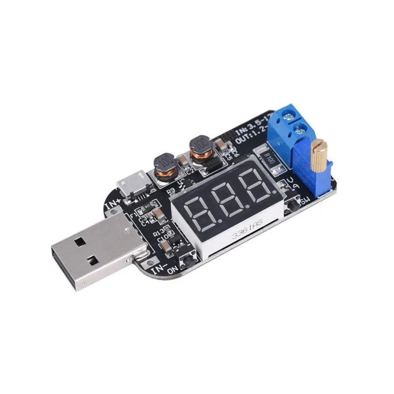 USB Adjustable Power Supply Regulator Module, 5V to 3.3V 9V 12V 18V 24V DPL Voltage Converter with Current Control