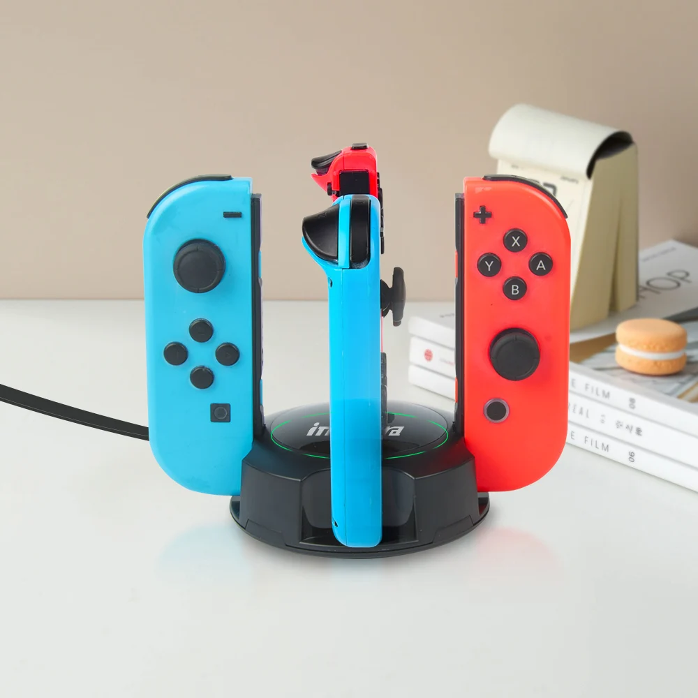 4 in 1 Charging Station for Nintendo Switch Joy-Con, NesBull Switch Joy-Con Switch Charger for Switch OLED with LED Indicator