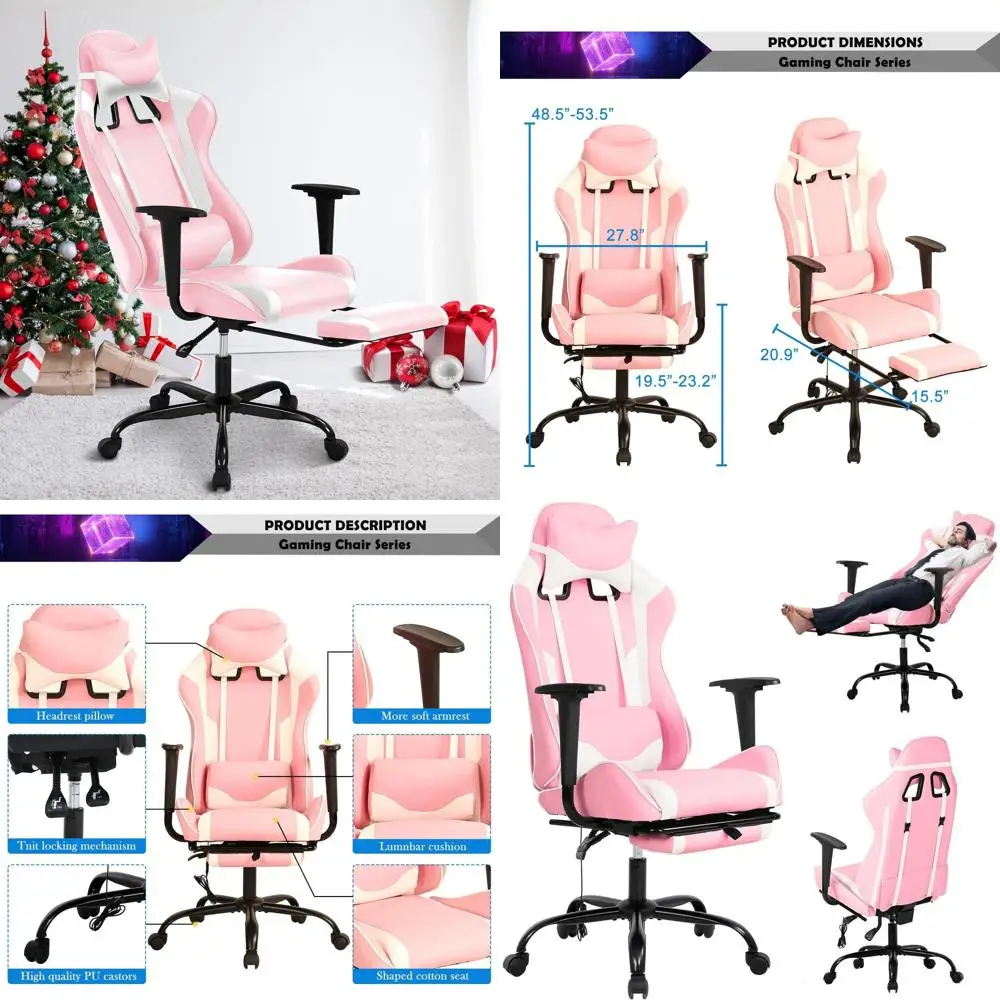 

Эргономичное офисное кресло с высокой спинкой для взрослых: удобное игровое кресло из искусственной кожи с регулировкой высоты и наклона спинки, функция откидывания спинки.