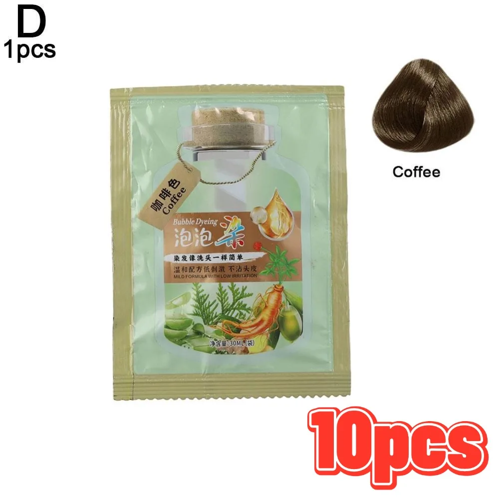 1/10 Stuks Voor Haar Koffie Champu Natuurlijke Kleurstof Shampoo Para Cubrir Canas Professionele Grijs Haar Repareren Vrouw Wit haar Cover