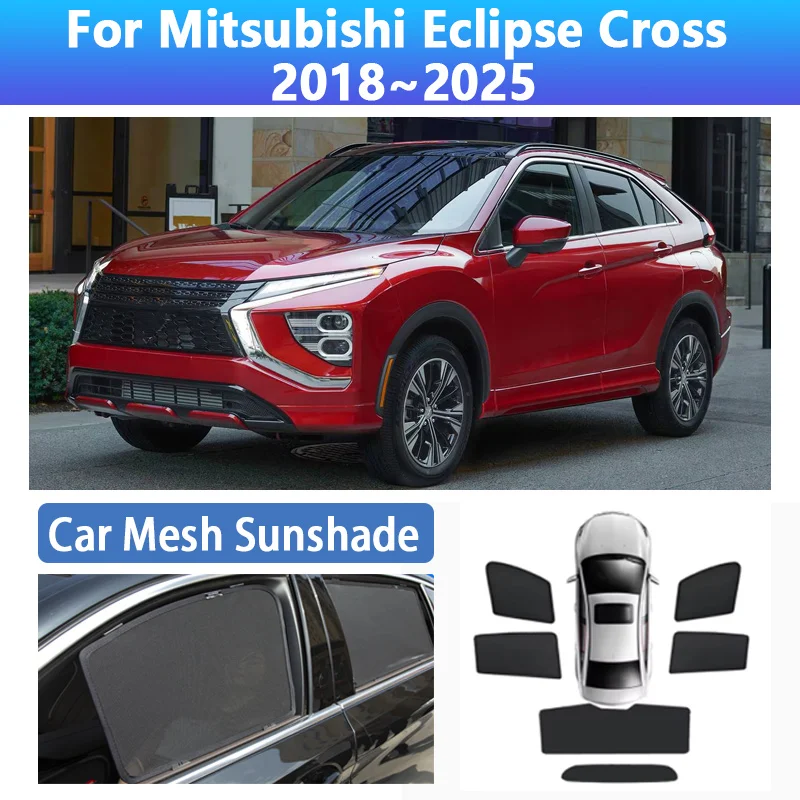 

Аксессуары для Mitsubishi Eclipse Cross 2018 ~ 2025, автомобильная сетка, солнцезащитный козырек, магнитный солнцезащитный козырек, солнцезащитные козырьки, автопокрытие 2020 2023