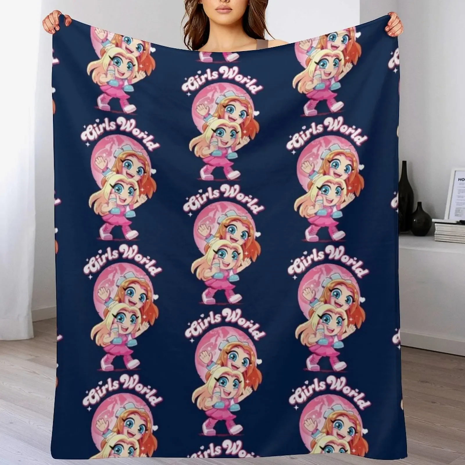 

Mackenzie Turner Girls World Throw Blanket Warm Flannel Blanket for Couch Chair Bedroom