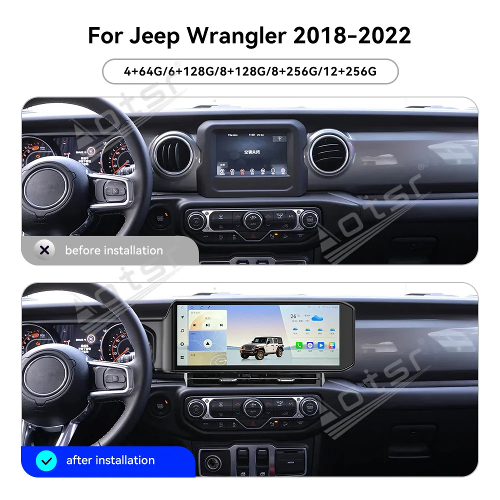 

Автомагнитола Android 15 с 15-дюймовым сенсорным экраном для Jeep Wrangler 2018-2022: Мультимедийный видеоплеер, GPS-навигация, Carplay