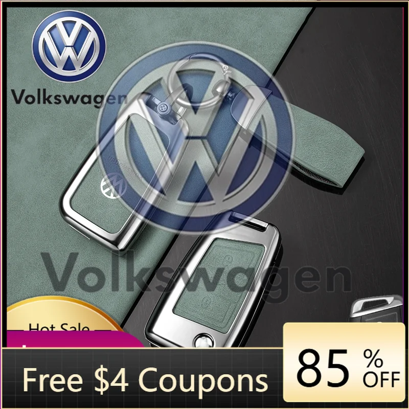 

Car Sticker 2026 Hot Styling Mouldings For VOLKSWAGEN VW Zinc Alloy Leather Car Key Case Fob Cover Shell Bag For Volkswagen VW P