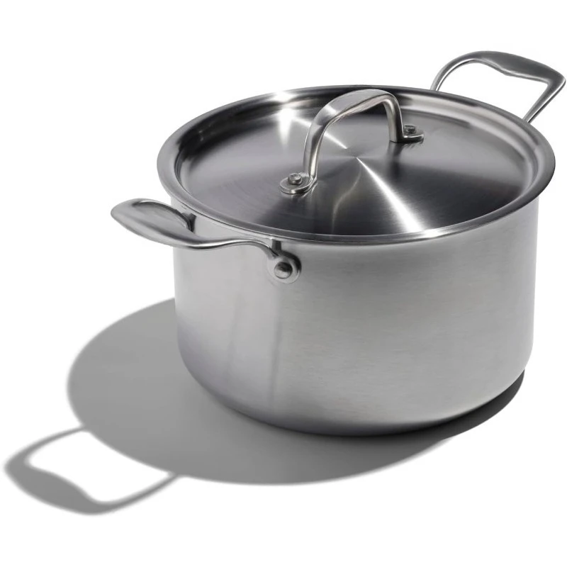 

Eater 5 Quart Sauce Pot with Lid | Made in USA | 5-Ply Fully Clad Stainless Steel Pan | Stay Cool Handle Design