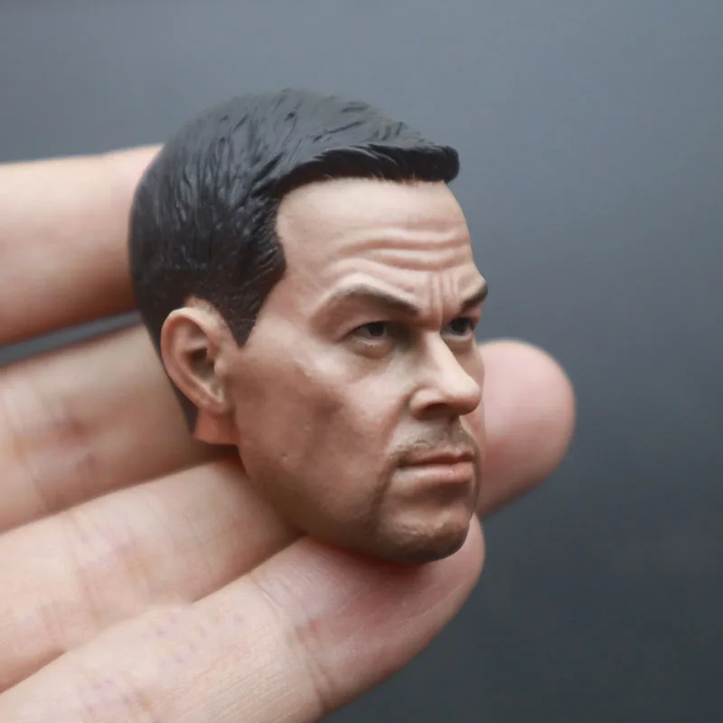 1/6 Mark Wahlberg Head Sculpt Male Soldier Head Carving Model Fit 12'' Action Figure Body Dolls for Hobby Collection