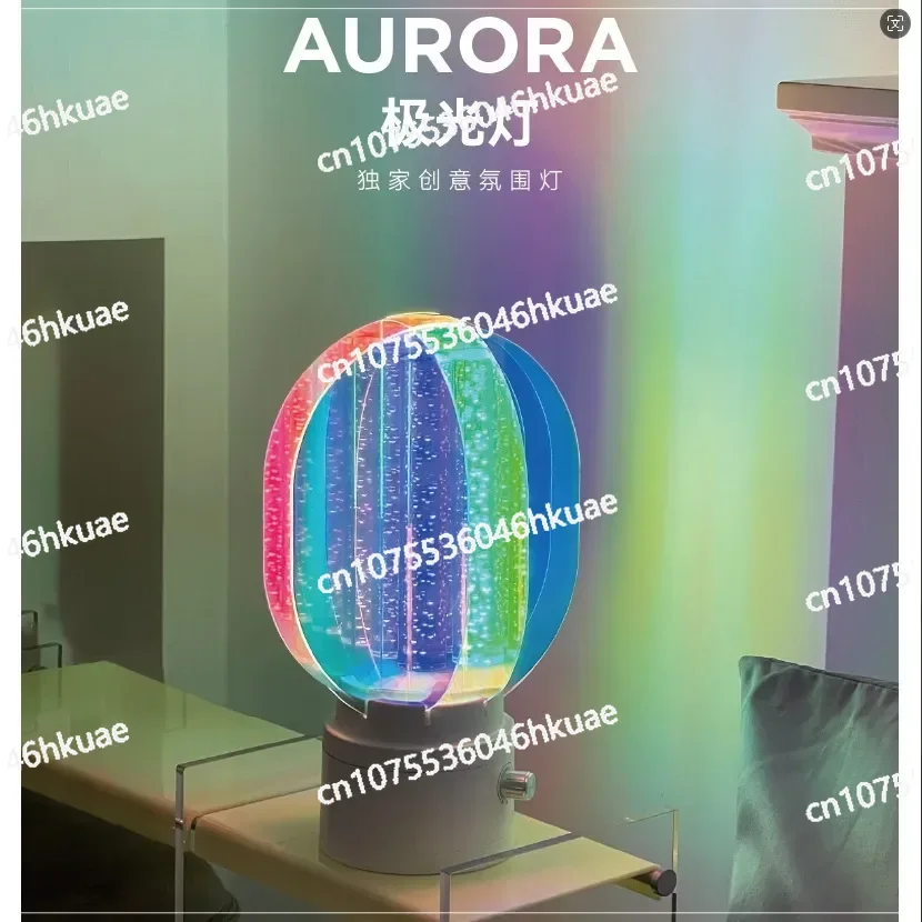 

Вращение на 360° RGB Подсветка Прикроватные лампы Аврора Настольная лампа Акриловая прикроватная лампа с регулируемой яркостью и перезаряжаемой батареей