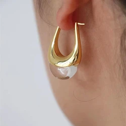 European American Trendy Geometric U-shaped Drop Earrings for Women Simple Girls Vintage Jewelry Pendant Gift