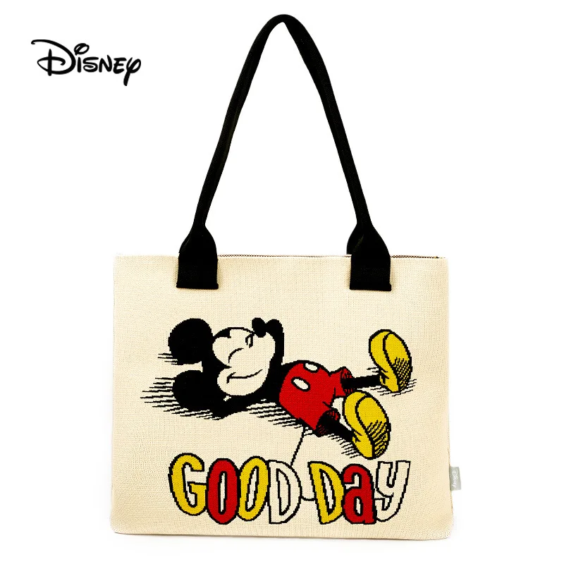 

Disney New Mickey Tote Bag Large Capacity Knitted Shoulder Bag