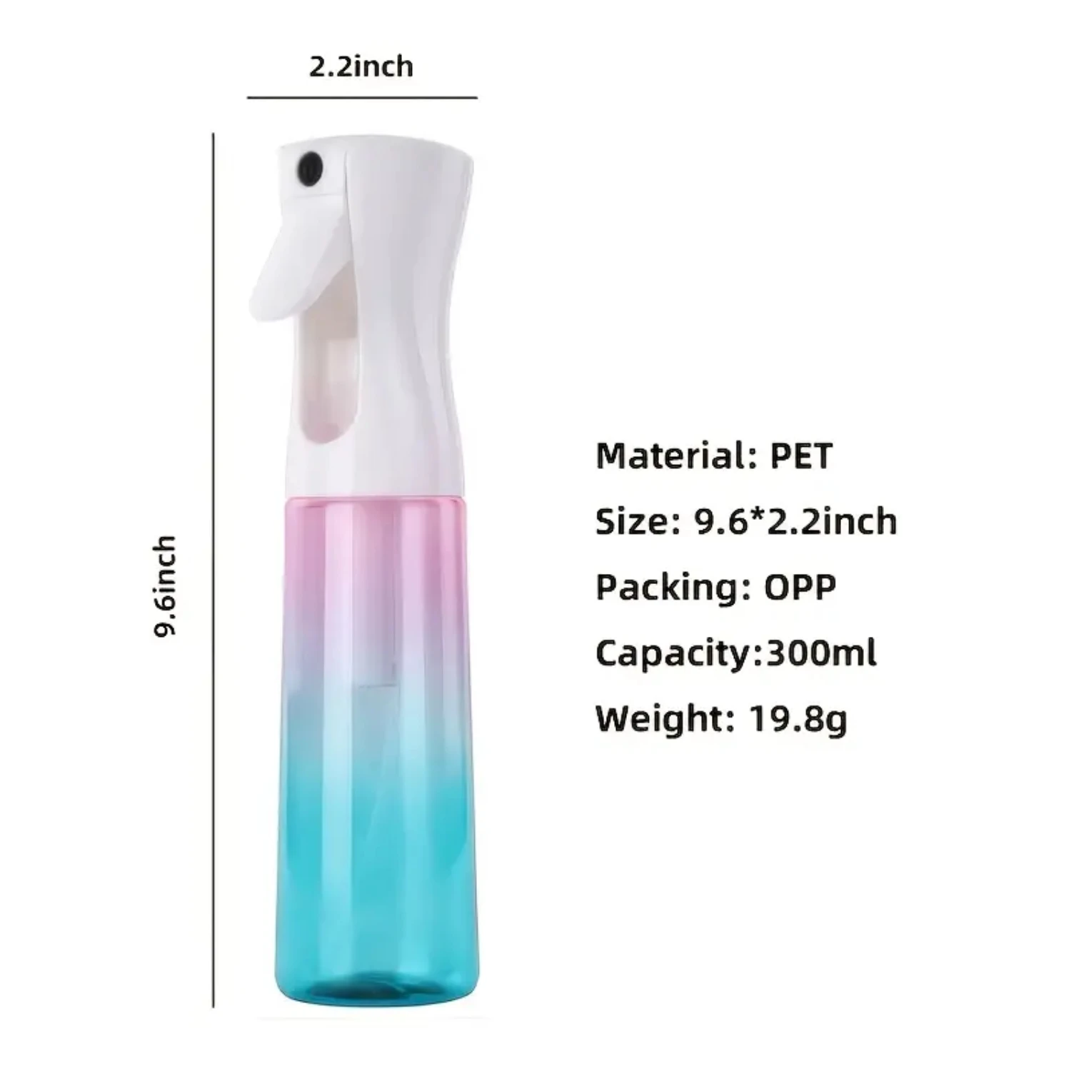 زجاجة رذاذ الماء الدقيقة المستمرة لنباتات الشعر - مثالية لتصفيف الشعر المجعد والتنظيف والتغشية والعناية بالبشرة - Conv