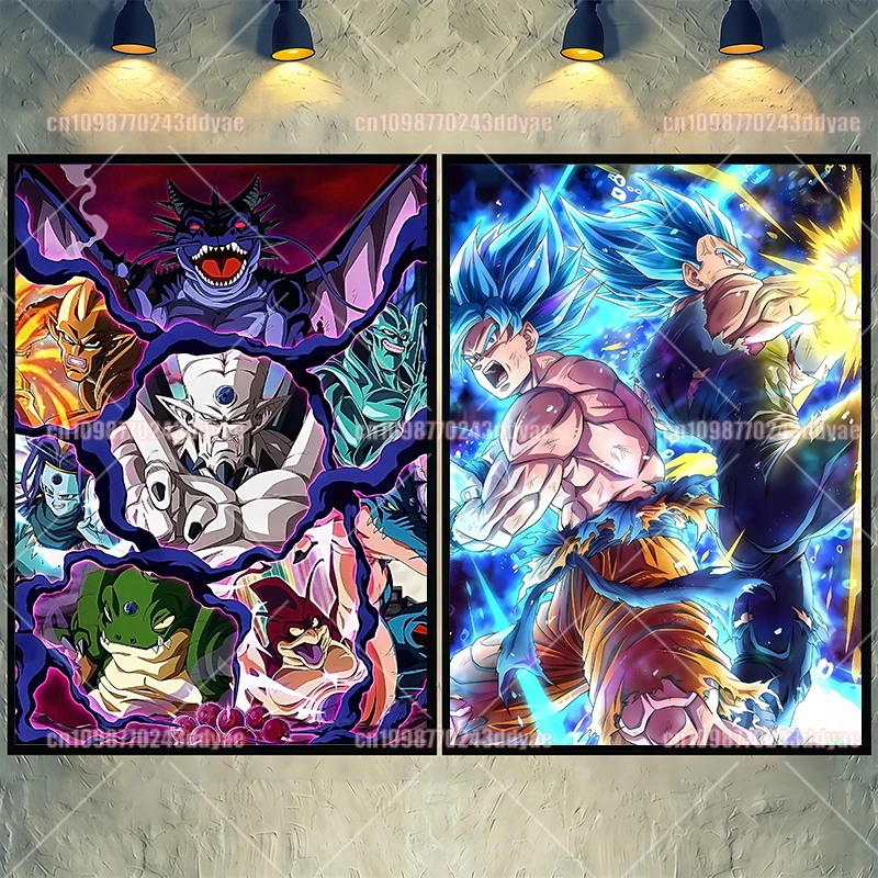 

Anime Canvas Printing Poster Classic Dragon Ball Goku Vegeta Print Children's Gift Aesthetic Poster Room Wall Decoration Picture