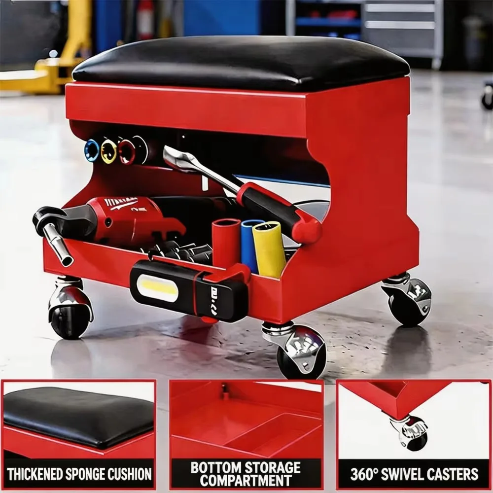 Car Repair Creeper Seat Thickened Mobile Auto Maintenance Rolling Stool Garage Repair Tool