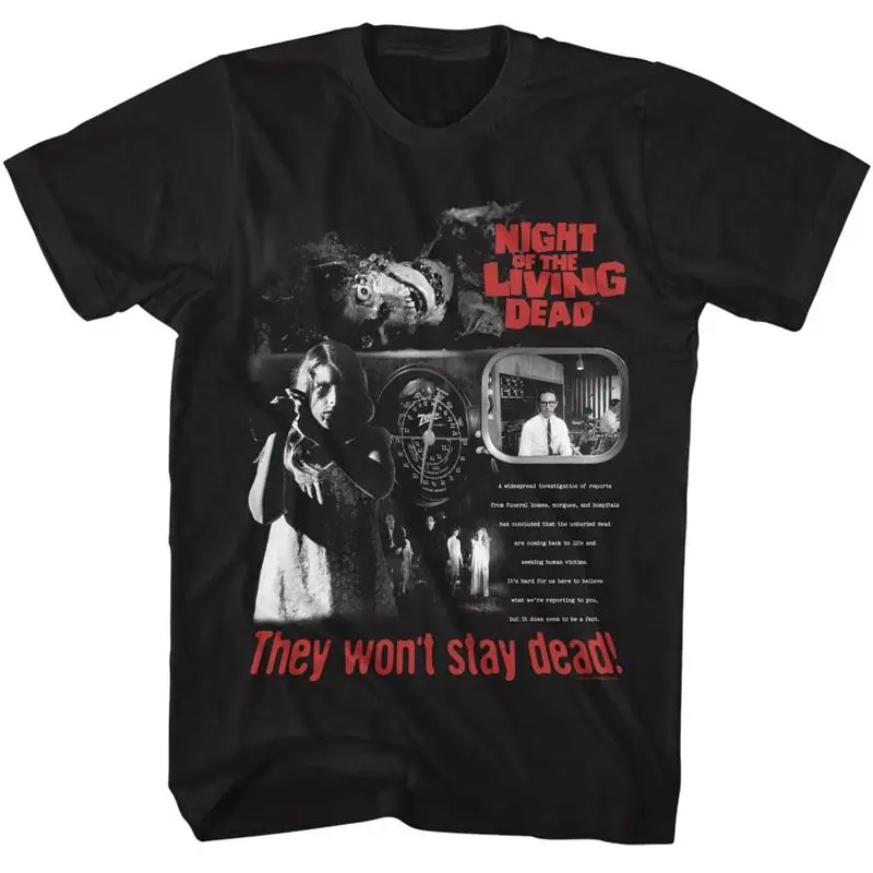 Night Of The Living Dead T Shirt Horror Movie Wont Stay Black Cotton