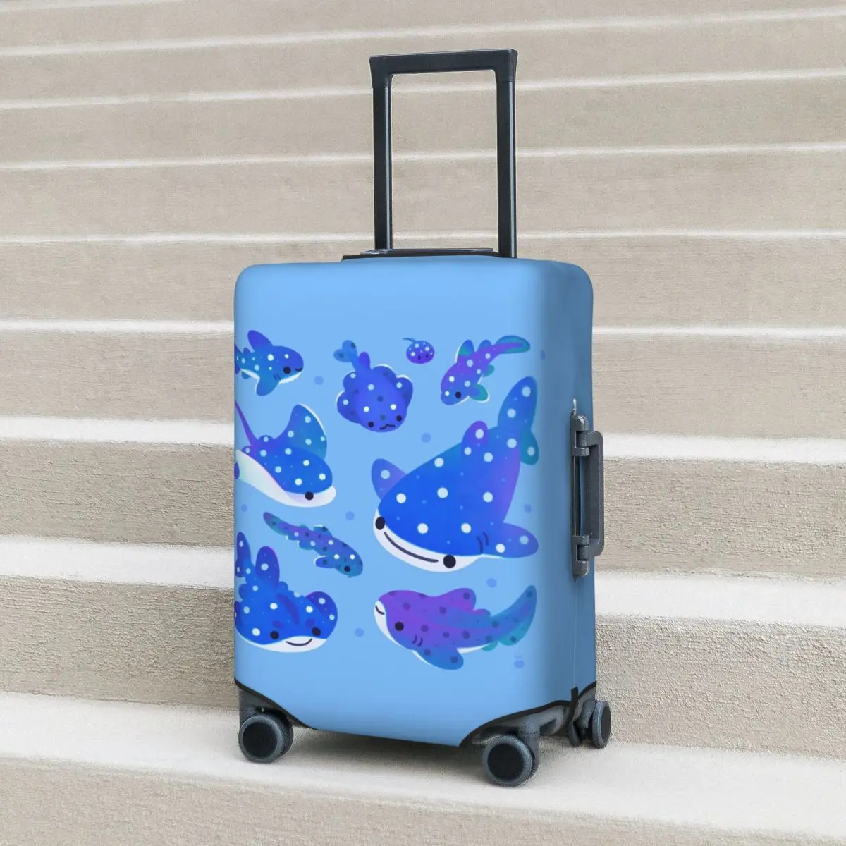 

Polka Dot Shark Suitcase Cover Protection Elastic Trip Luggage Protector Covers for 18-32 Inch