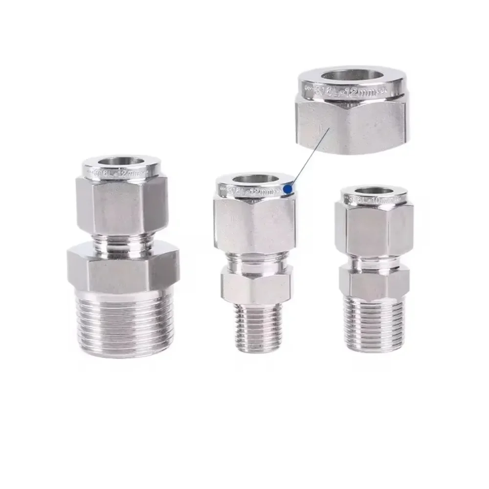 

1/8" 1/4" 3/8" 1/2" 3/4" 1" BSPT Male 2 3 4 5 6 8 10-25 mm 1/8-1 Inch Tube Compressiong Union 316 Stainless Pipe Fitting Coupler