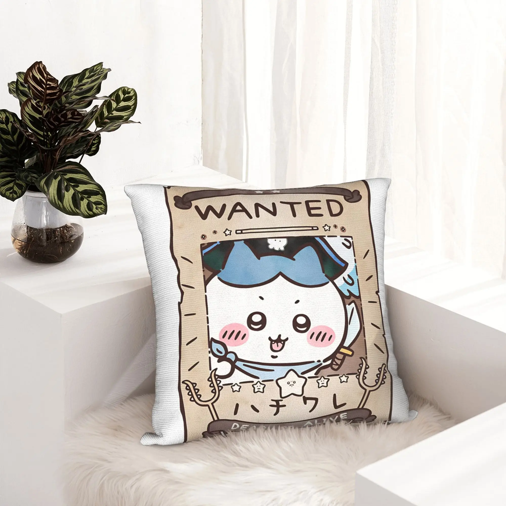 Chiikawas Wanted Dead Or Alive Bounty Manga Pillowcase Printing Fabric Cushion Cover Decorative  Pillow Case Cover Home Square