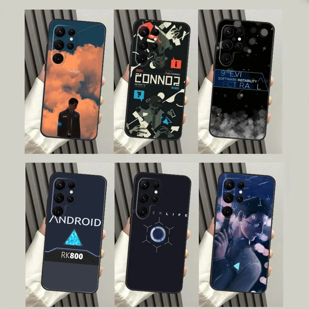 

D-Detroit Become Human Phone Case For SamsungS24,S23,S22,S21,S20 Ultra Pro S10,S30Plus,S9,20lite Ultra Black Cover