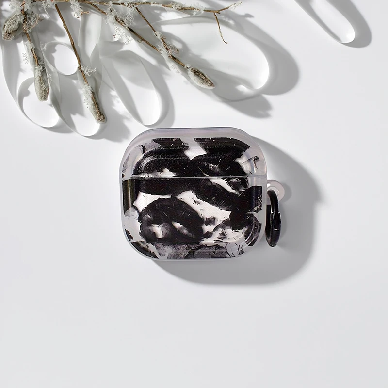 حافظة طباعة الشفاه السوداء لأجهزة Apple Airpods Pro 3 1st 2nd 3rd غطاء الجيل لـ Airpods 4 2 Gen New Air Pods غطاء حماية